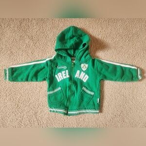 Baby Lansdowne IRELAND Rugby Hooded Zip Sweatshirt Size 0-6 Months